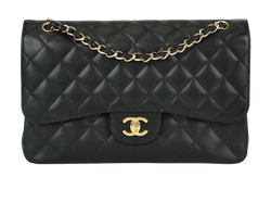 Classic Jumbo Double Flap, Caviar, Black, 18370790 (2013-14), 3*